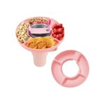 Bol a collation en silicone pour tasse stanley de 40 oz - rose - design a 4 compartiments