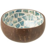 Bol d�co coco mosa�que en coquillage bleu