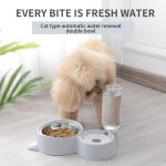 Bol distributeur d'eau automatique double port pour chien ustensiles d'alimentation bol pour chat plat ...