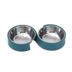 Bols doubles pour chiens en acier inoxydable alimentation pour animaux de compagnie mangeoire a eau plats ...