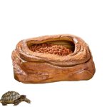 Bol d'eau pour reptiles, bol d'angle pour l'eau, look naturel, costume d'alimentation pour serpent, tortue, ...
