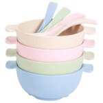 Bols incassables pour enfants, en paille de bl, lavable au lave - vaisselle, ensembles de bols de collation ...