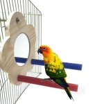 Bol miroir en bois pour perroquets, 1 pi��ce, fournitures pour animaux domestiques, puzzle interactif ...