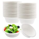 Bols en papier jetables en fibers de canne a sucre naturelle, bol biodgradable, bols de fte en papier ...
