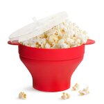 Bol a popcorn pliable en silicone, seau cr�atif r�sistant a la chaleur, seau a popcorn pour micro - ondes, ...
