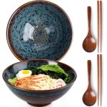 Bol a ramen japonais 1200 ml en c�ramique artisanale paon