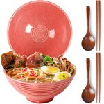 Bol a ramen japonais 1200 ml en c�ramique artisanale rose