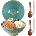 Bol a ramen japonais 1200 ml en c�ramique artisanale vert glac�