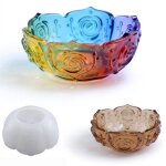 Bol de rangement de roses moule en cristal epoxy fait a la main motif de fleurs de lotus bol de rangement ...