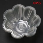 Bol a salade jetable en plastique transparent pour crme glace, 10 pices