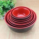 Bol a soupe en porcelaine imitation 1050ml, 2 pièces bol a riz anti chute rouge noir double couleur bol ... Bol a soupe en porcelaine imitation 1050ml, 2 pièces bol a riz anti chute rouge noir double couleur bol ...