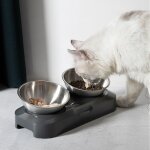 Bols sur�lev�s pour chat de compagnie bols doubles durables support sur�lev� fournitures d'alimentation ...