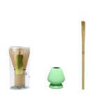 Bol a th rtro 3 en 1 en cramique, en bambou, matcha, fouet, chashaku, bol a th, ustensile de cuisine ...