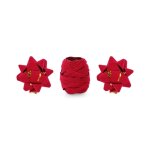 Bolduc ruban 5mmx10m 2 rosettes 8cm velours rouge