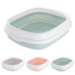 Bon66 bac a litire portable pour chats semi - ferm litire ouverte et dtachable pour chats avec pelle ...