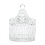 Bonbonniere verre strie ecrin precieux 9cm