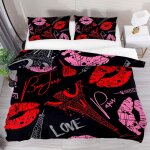 Bonjour paris tour eiffel et coeur parure de lit pi��ces - housse de couette ultra doux double microfibre ...