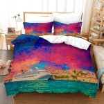 Bord de mer housse de couette x enfant + x taies d'oreiller xcm housses de couette microfibre parure ...