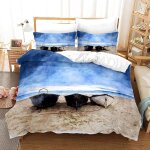 Bord de mer housse couette x + x taies d'oreiller xcm housse de couette d microfibre parure lit personne ...