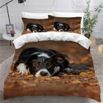 Border collie housse de couette x imprim�� d chien de compagnie parure de lit personnes ado fille enfants ...