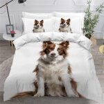 Border collie housse de couette x imprim�� d chien de compagnie parure de lit personnes ado fille enfants ...