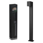 Borne lumineuse de jardin potelet zamba 80cm gu10 noir etanche ip44 edo
