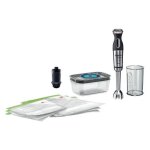 Bosch ms8cm61v1 blender m�langeur par immersion 1000 w noir, acier inoxydable et transparent