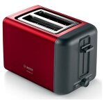Bosch tat3p424de grille - pain 2 part(s) 970 w noir et rouge