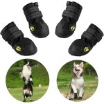 Bottes pour chien de protection, etanche chaussures pour chiens avec bretelles r�glables r�fl�chissantes ...