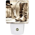 Bottes de cowboy occidentales rtro, dcoration, lumire de sommeil, rnes, rayures en bois, baril de ...