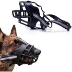 Bouche de chien rglable en plastique (l, noir rflchissant), panier de scurit en caoutchouc souple, ...