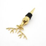 Bouchon de bouteille de t�te de cerf (dor�) - bouchon de bouteille de vin, nouveau et r�utilisable economiseur ...