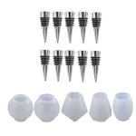 Bouchon de bouteille sphérique géométrique, 5 pièces, moules de moulage en résine, avec 10 bouchons, ... Bouchon de bouteille sphérique géométrique, 5 pièces, moules de moulage en résine, avec 10 bouchons, ...