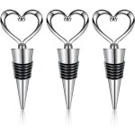 Bouchon de bouteille de vin en forme de cur en 3 pices, bouchon de bouteille de vin rutilisable, ...