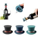 Bouchon de bouteille de vin en silicone, bouchon de vin rouge amusant, rutilisable, refermable, pour ...