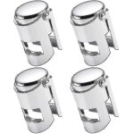 Bouchons de champagne, lot de 4, scell�s sous vide, en acier inoxydable, pour bouteilles de vin mousseux, ...