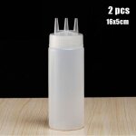 Bouchon torsad� a 3 trous, bouteille a presser, ketchup en plastique de qualit� alimentaire, moutarde ...
