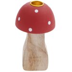 Bougeoir en bois champignon 8, 5 cm