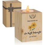 Bougeoir en bois - romadedi - 7x7x9 cm - el�gant - d�coratif - int�rieur