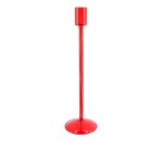 Bougeoir chandelier verre 2. 2x30cm rouge
