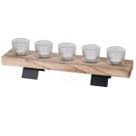 Bougeoir design bois et m�tal natural living - noir