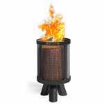 Bougeoir sur pieds ext�rieur pedro en acier noir Ø 20cm