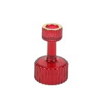 Bougeoir verre rainure lisere or 6. 2x10cm rouge