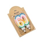 Bougie anniversaire chiffre 60 bobeche 7. 5cm