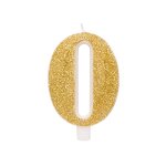 Bougie anniversaire chiffre dor�e paillet�e 9, 5 cm chiffre 8