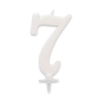 Bougie anniversaire geante blanche - chiffre 7