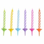 Bougies d'anniversaire - set de 24 - hauteur 5. 5 cm - multicolore - d�coration de f�te