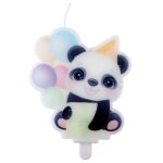 Bougie anniversaire panda 6. 4x7. 5cm multicolore
