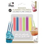 Bougie anniversaire - ptit clown - flammes color�es - lot de 12