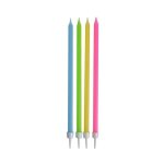 Bougies d'anniversaire - set de 16 - multicolore - hauteur 14, 5 cm - id�ales pour g�teaux